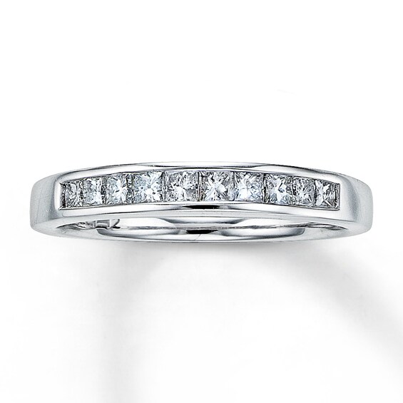 Previously Owned Diamond Wedding Band 3/8 ct tw Princess-cut 14K White Gold Size