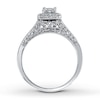 Thumbnail Image 1 of Previously Owned Diamond Engagement Ring 1/2 ct tw Princess & Round-cut 14K White Gold - Size 10