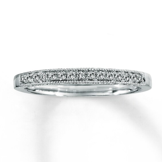 Previously Owned Band 1/8 ct tw Round-cut Diamonds 14K White Gold Size 4