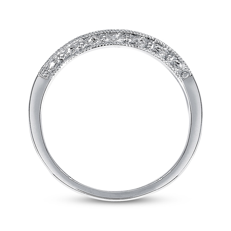 Main Image 2 of Previously Owned Wedding Band 1/8 ct tw Round-cut Diamonds 14K White Gold - Size 4.5