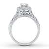 Thumbnail Image 2 of Previously Owned Diamond Engagement Ring 1 ct tw Princess & Round-cut 14K White Gold - Size 9.25