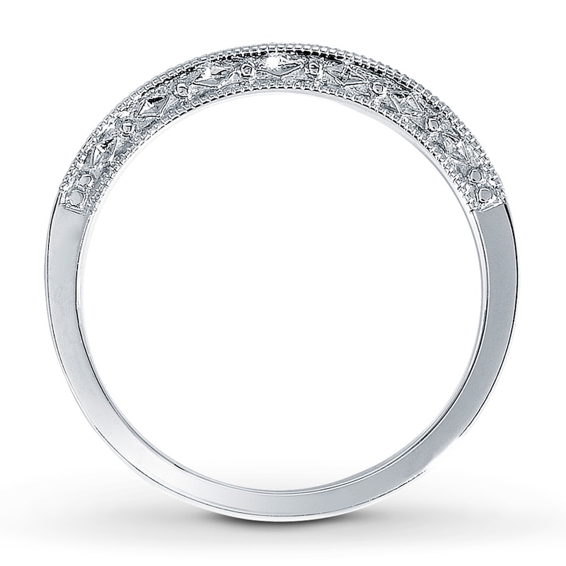 Main Image 2 of Previously Owned Diamond Wedding Band 1/4 ct tw Round-cut 14K White Gold - Size 3