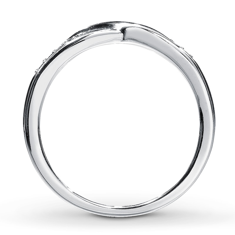 Main Image 2 of Previously Owned Wedding Band 1/20 ct tw Round-cut Diamonds 10K White Gold - Size 9.75