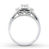 Thumbnail Image 1 of Previously Owned Diamond Engagement Ring 1/3 ct tw Princess & Round-cut 10K White Gold - Size 9.5