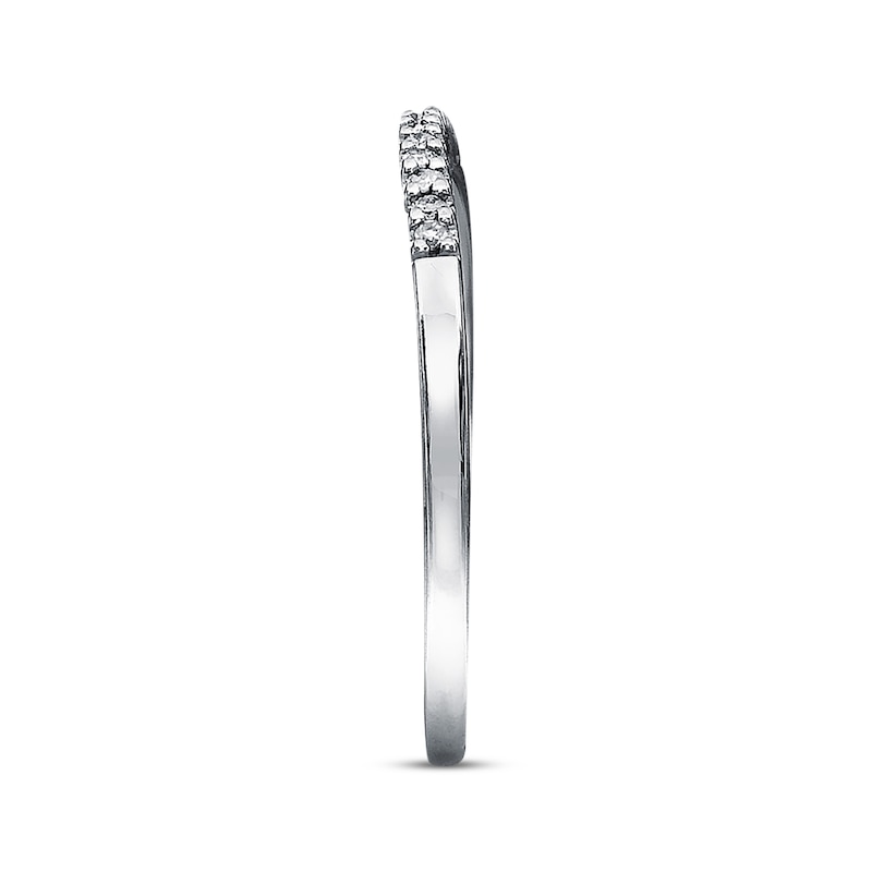 Previously Owned Diamond Wedding Band 1/20 ct tw Round-cut 10K White Gold - Size 4.5
