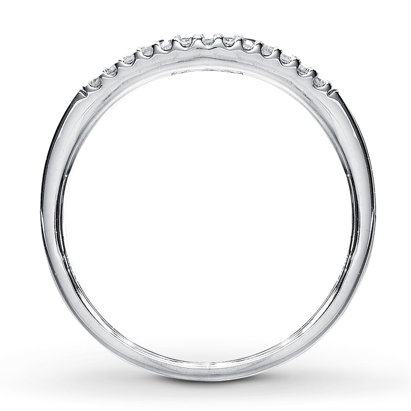 Main Image 2 of Previously Owned Diamond Wedding Band 1/20 ct tw Round-cut 10K White Gold - Size 9.5