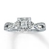 Thumbnail Image 0 of Previously Owned Diamond Engagement Ring 1/2 ct tw Princess & Round-cut 14K White Gold - Size 10