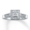 Thumbnail Image 0 of Previously Owned Diamond Engagement Ring 1/4 ct tw Princess & Round-cut 10K White Gold - Size 10.25