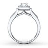 Previously Owned Diamond Engagement Ring 1/4 ct tw Princess & Round-cut 10K White Gold