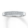 Previously Owned Wedding Band 1/20 ct tw Round-cut Diamonds 10K White Gold