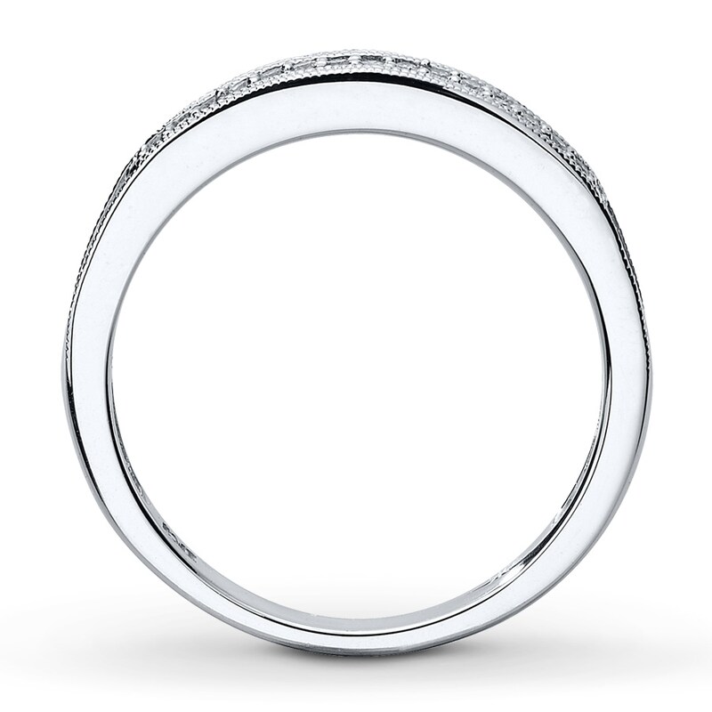Main Image 2 of Previously Owned Wedding Band 1/20 ct tw Round-cut Diamonds 10K White Gold - Size 9.5