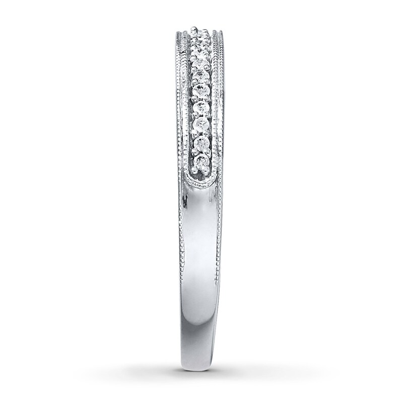 Main Image 3 of Previously Owned Wedding Band 1/20 ct tw Round-cut Diamonds 10K White Gold - Size 9.5