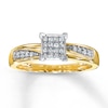 Thumbnail Image 1 of Previously Owned Engagement Ring 1/5 ct tw Princess & Round-cut Diamonds 10K Yellow Gold - Size 10.25