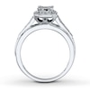 Thumbnail Image 1 of Previously Owned Diamond Engagement Ring 1/3 ct tw Princess & Round-cut 10K White Gold - Size 4