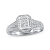 Thumbnail Image 1 of Previously Owned Diamond Engagement Ring 1/3 ct tw Princess/Round-cut 10K White Gold - Size 9.75