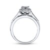 Thumbnail Image 3 of Previously Owned Diamond Engagement Ring 1/3 ct tw Princess/Round-cut 10K White Gold - Size 9.75
