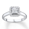 Thumbnail Image 0 of Previously Owned Diamond Engagement Ring 1/4 ct tw Princess & Round-cut 10K White Gold - Size 10