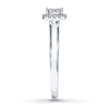 Thumbnail Image 3 of Previously Owned Diamond Engagement Ring 1/4 ct tw Princess & Round-cut 10K White Gold - Size 10