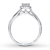 Thumbnail Image 1 of Previously Owned Diamond Engagement Ring 1/4 ct tw Princess & Round-cut 10K White Gold - Size 3.5