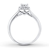 Thumbnail Image 2 of Previously Owned Diamond Engagement Ring 1/2 ct tw Princess & Round-cut 10K White Gold - Size 3