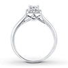 Previously Owned Diamond Engagement Ring 1/2 ct tw Princess & Round-cut 10K White Gold