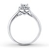 Thumbnail Image 2 of Previously Owned Diamond Engagement Ring 1/2 ct tw Princess & Round-cut 10K White Gold - Size 3.5