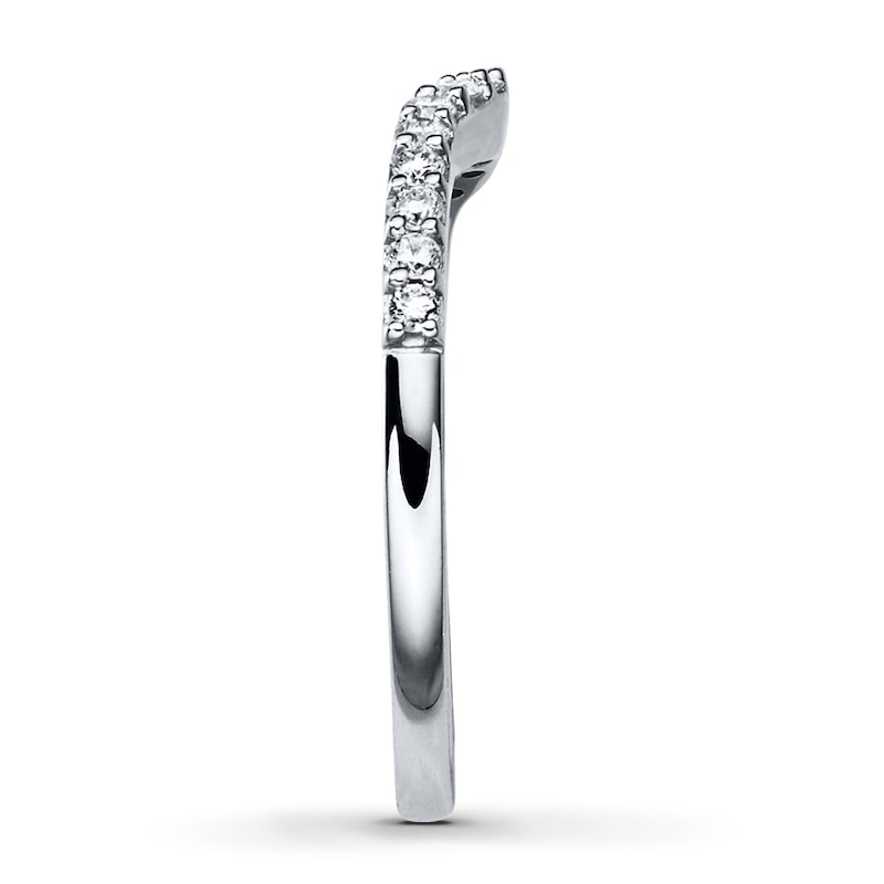 Main Image 3 of Previously Owned Diamond Wedding Band 1/4 ct tw Round-cut 14K White Gold - Size 4.25