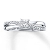 Thumbnail Image 1 of Previously Owned Engagement Ring 1/4 ct tw Princess & Round-cut Diamonds 10K White Gold - Size 12