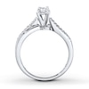 Previously Owned Engagement Ring 1/4 ct tw Princess & Round-cut Diamonds 10K White Gold