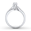 Thumbnail Image 2 of Previously Owned Engagement Ring 1/4 ct tw Princess & Round-cut Diamonds 10K White Gold - Size 12