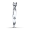 Thumbnail Image 3 of Previously Owned Engagement Ring 1/4 ct tw Princess & Round-cut Diamonds 10K White Gold - Size 12