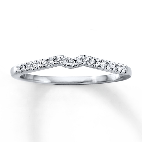 Previously Owned Diamond Wedding Band 1/10 ct tw Round-cut 10K White Gold Size 9.25