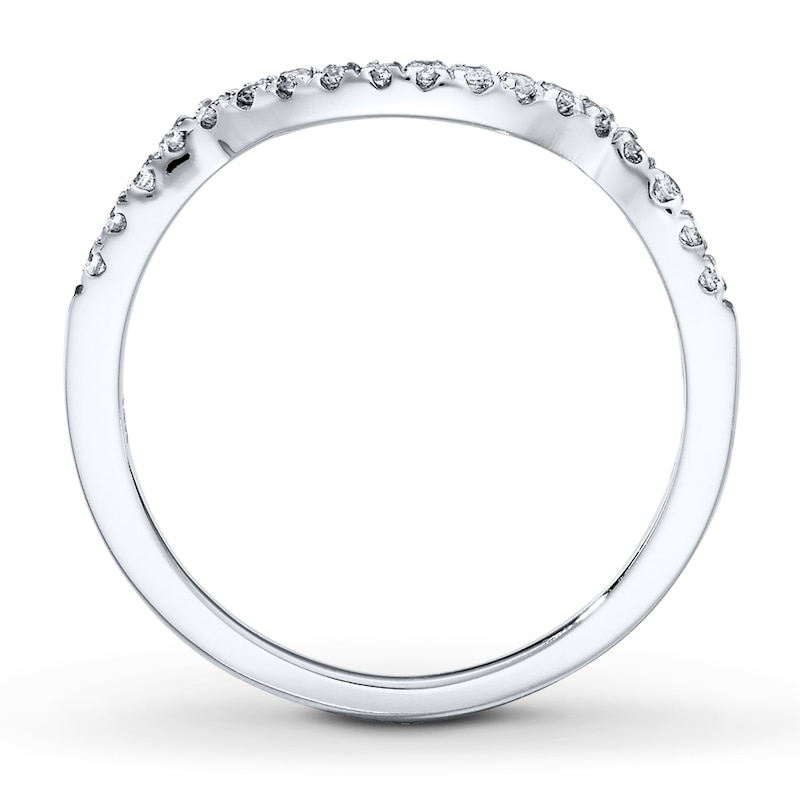 Main Image 2 of Previously Owned Diamond Wedding Band 1/8 ct tw Round-cut 14K White Gold - Size 3.5