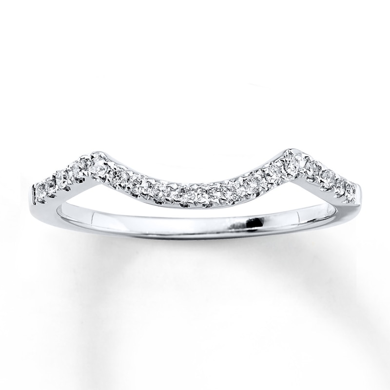 Main Image 1 of Previously Owned Diamond Wedding Band 1/8 ct tw Round-cut 14K White Gold Size 4