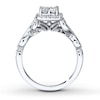 Thumbnail Image 2 of Previously Owned Diamond Engagement Ring 5/8 ct tw Princess & Round-cut 14K White Gold - Size 3.75
