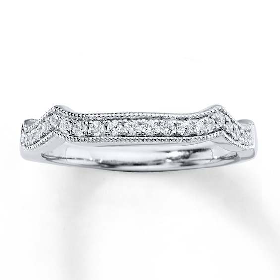 Previously Owned Diamond Wedding Band 1/6 ct tw Round-cut 14K White Gold Size