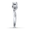 Thumbnail Image 3 of Previously Owned 3-Stone Diamond Ring 1/2 ct tw Princess & Round-cut 10K White Gold - Size 9