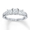 Previously Owned 3-Stone Diamond Engagement Ring 1 ct tw Princess-cut 14K White Gold