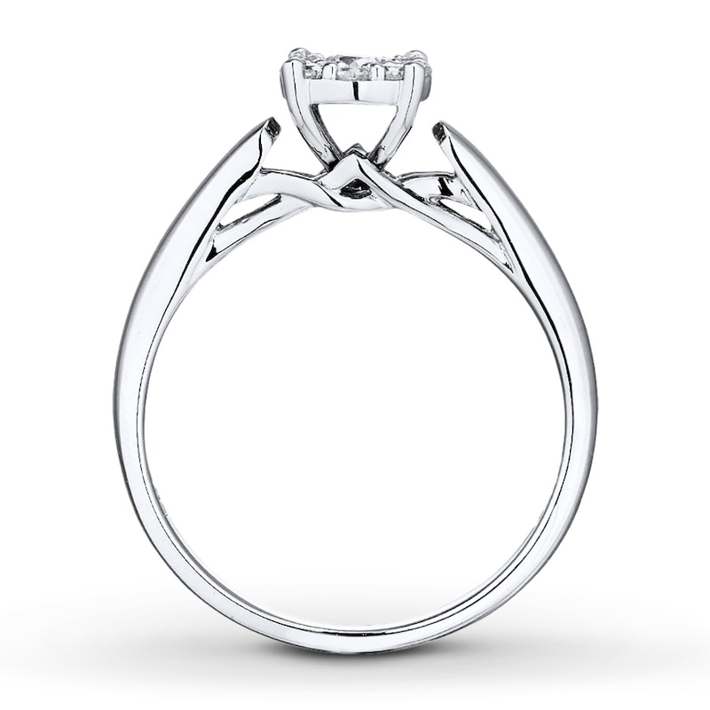 Previously Owned Diamond Engagement Ring 1/4 ct tw Round-cut 10K White Gold - Size 10.75