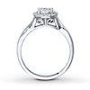 Thumbnail Image 2 of Previously Owned Diamond Engagement Ring 1/3 ct tw Princess & Round-cut 10K White Gold - Size 4