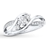 Thumbnail Image 0 of Previously Owned Three-Stone Engagement Ring 3/8 ct tw Round-cut Diamonds 14K White Gold - Size 9.75