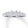 Thumbnail Image 0 of Previously Owned Three-Stone Diamond Engagement Ring 1 ct tw Princess-cut 14K White Gold - Size 3.75