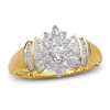 Thumbnail Image 1 of Previously Owned Multi-Stone Diamond Engagement Ring 1/2 ct tw Marquise, Baguette & Round-cut 14K Yellow Gold - Size 4