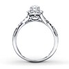 Thumbnail Image 1 of Previously Owned Diamond Engagement Ring 1/2 ct tw Round-cut 10K White Gold - Size 10