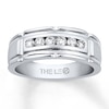 Thumbnail Image 0 of Previously Owned Men's THE LEO Wedding Band 3/8 ct tw Round-cut 14K White Gold - Size 12.25