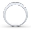 Thumbnail Image 1 of Previously Owned Men's THE LEO Wedding Band 3/8 ct tw Round-cut 14K White Gold - Size 12.25