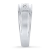 Thumbnail Image 2 of Previously Owned Men's THE LEO Wedding Band 3/8 ct tw Round-cut 14K White Gold - Size 12.25