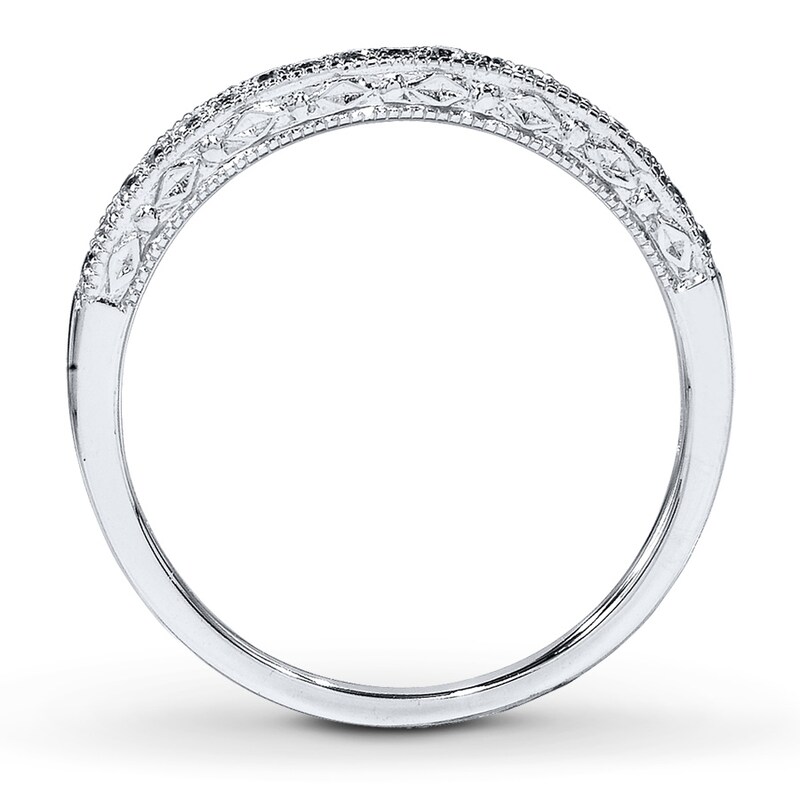 Main Image 2 of Previously Owned Diamond Wedding Band 1/8 ct tw Round-cut 14K White Gold - Size 9.5