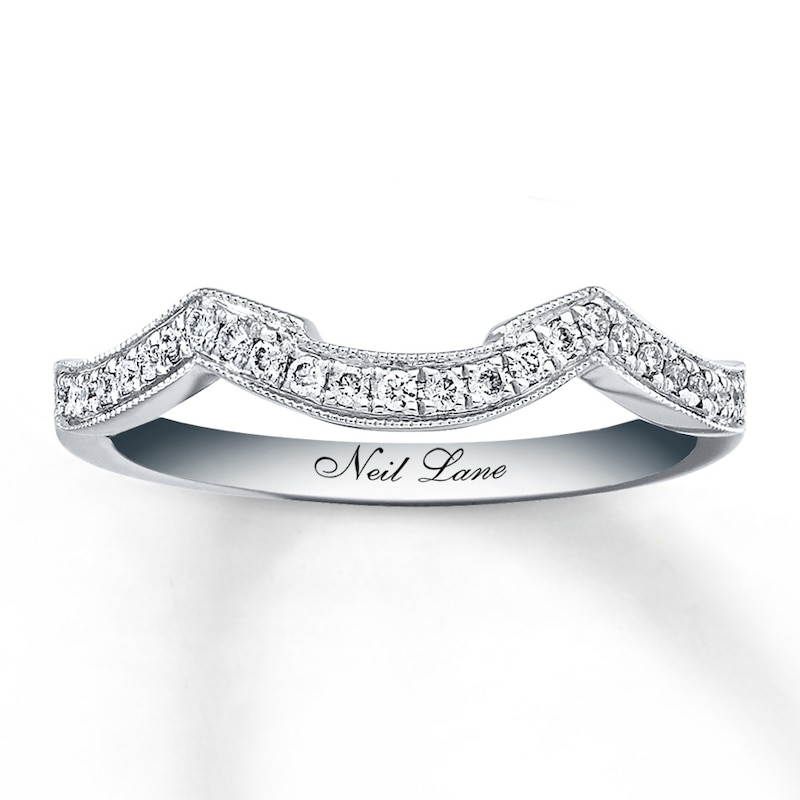 Main Image 1 of Previously Owned Neil Lane Diamond Wedding Ring 1/8 ct tw Round-cut 14K White Gold - Size 9.75
