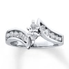 Previously Owned Diamond Engagement Ring 3/4 ct tw Marquise & Round-cut 14K White Gold